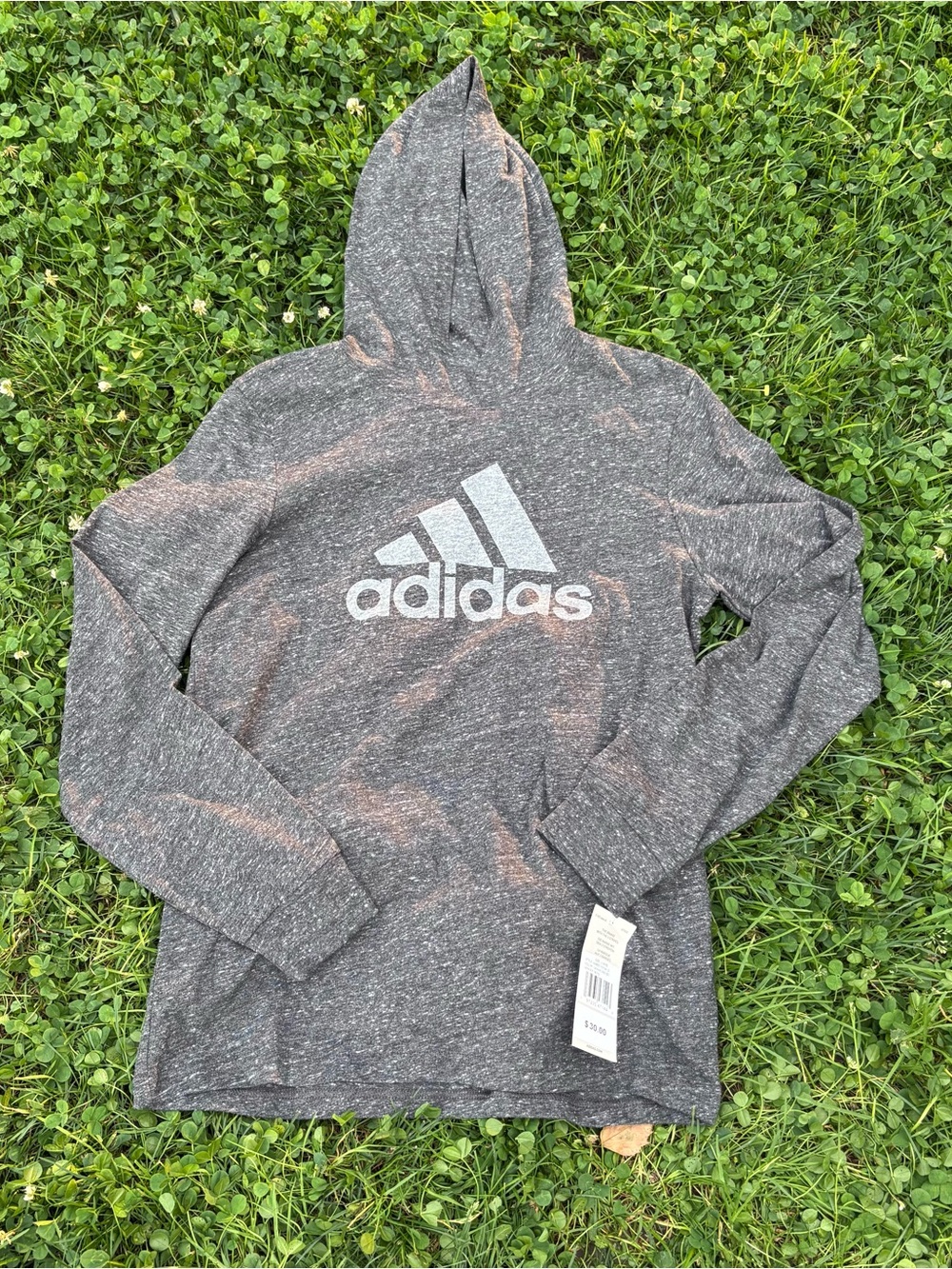 Adidas Woman Hoodie Lightweight Heather Gray Pullover Sweatshirt